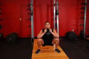Goblet squat, end position