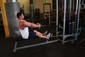 Seated cable row, start position