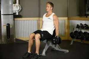 Dumbbell biceps curl, start position