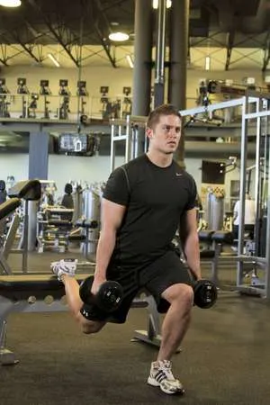 Bulgarian split squat, end position
